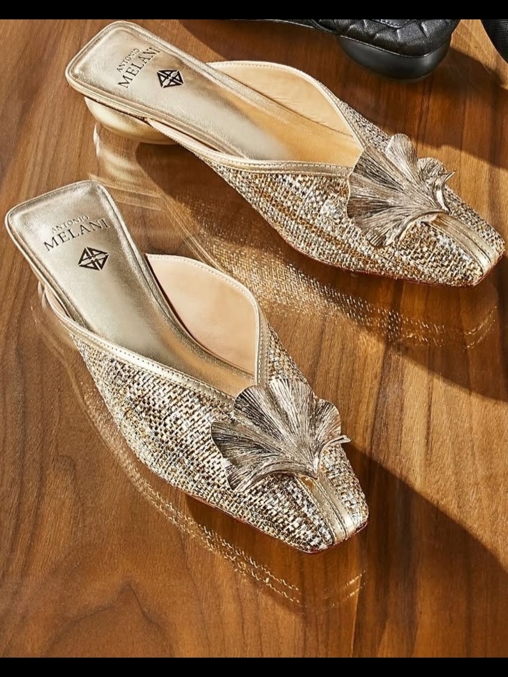 Antonio Melani Joy Woven Tinsel Mules